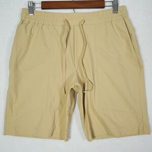 Lululemon Lab Mens Tan Elastic Waist Drawstring Athletic Shorts Size M LM7AROS‎